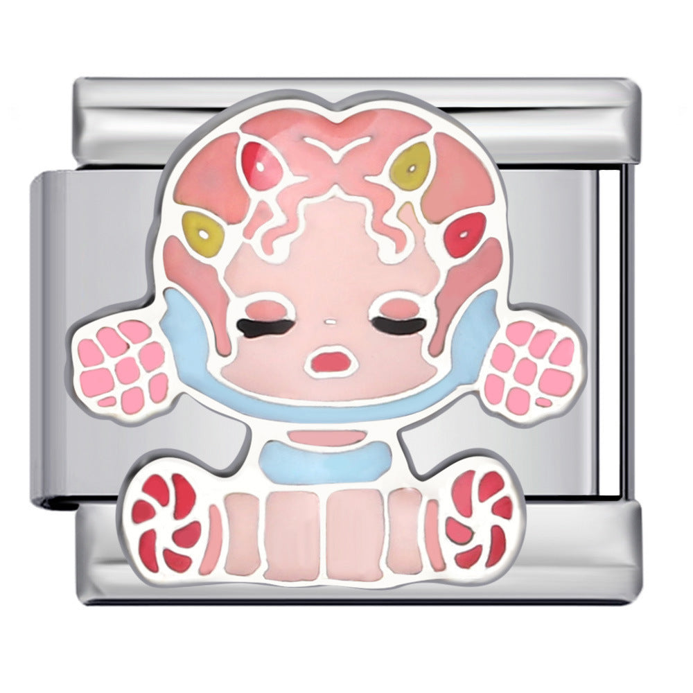 Pulsera de encanto italiano de 5 piezas al por mayor de 9 mm empalme de bricolaje lindo pulsera compuesta de acero inoxidable creativo