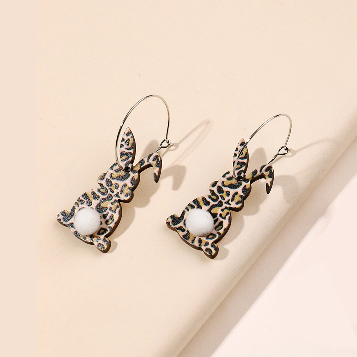 Wholesale Cute Easter Wood Earrings with Colorful Floral and Leopard Prints