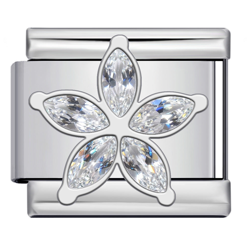 Wholesale 9mm Italian Charm Starter Bracelets DIY square Single Section Creative Stainless Steel Composable Bracelet