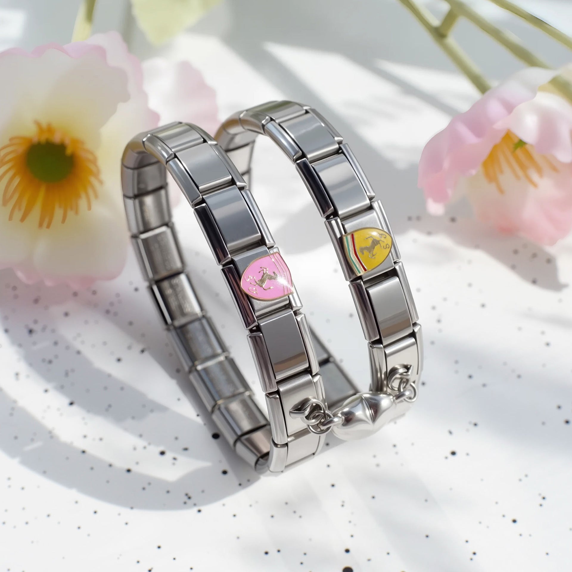 Wholesale 9mm Italian Charm Starter Bracelets DIY square Single Section Creative Stainless Steel Composable Bracelet