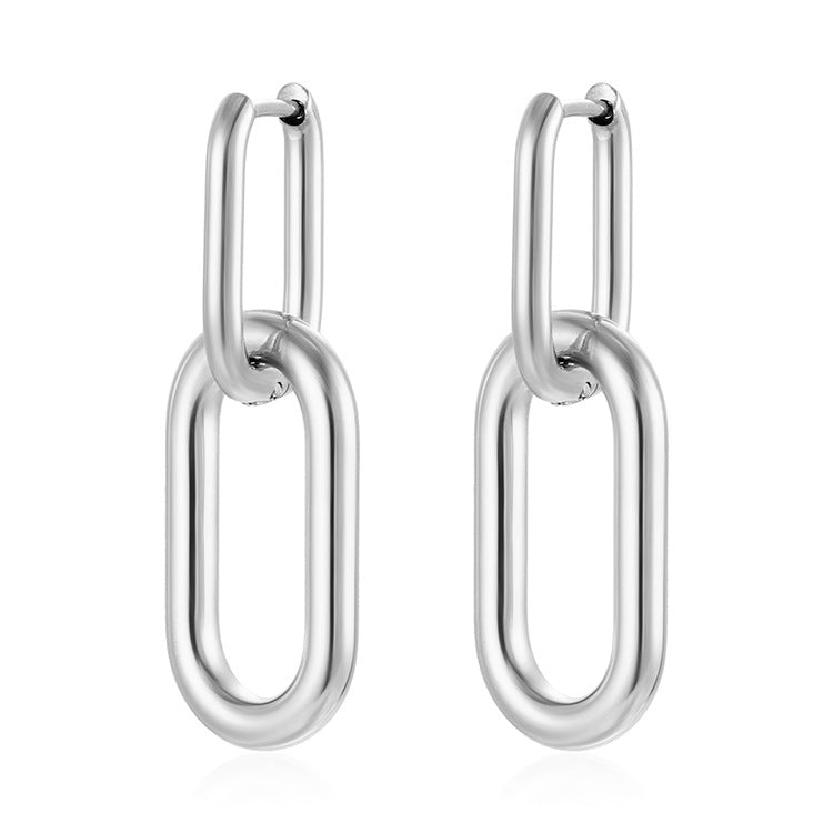 Wholesale Square pendant stainless steel earrings