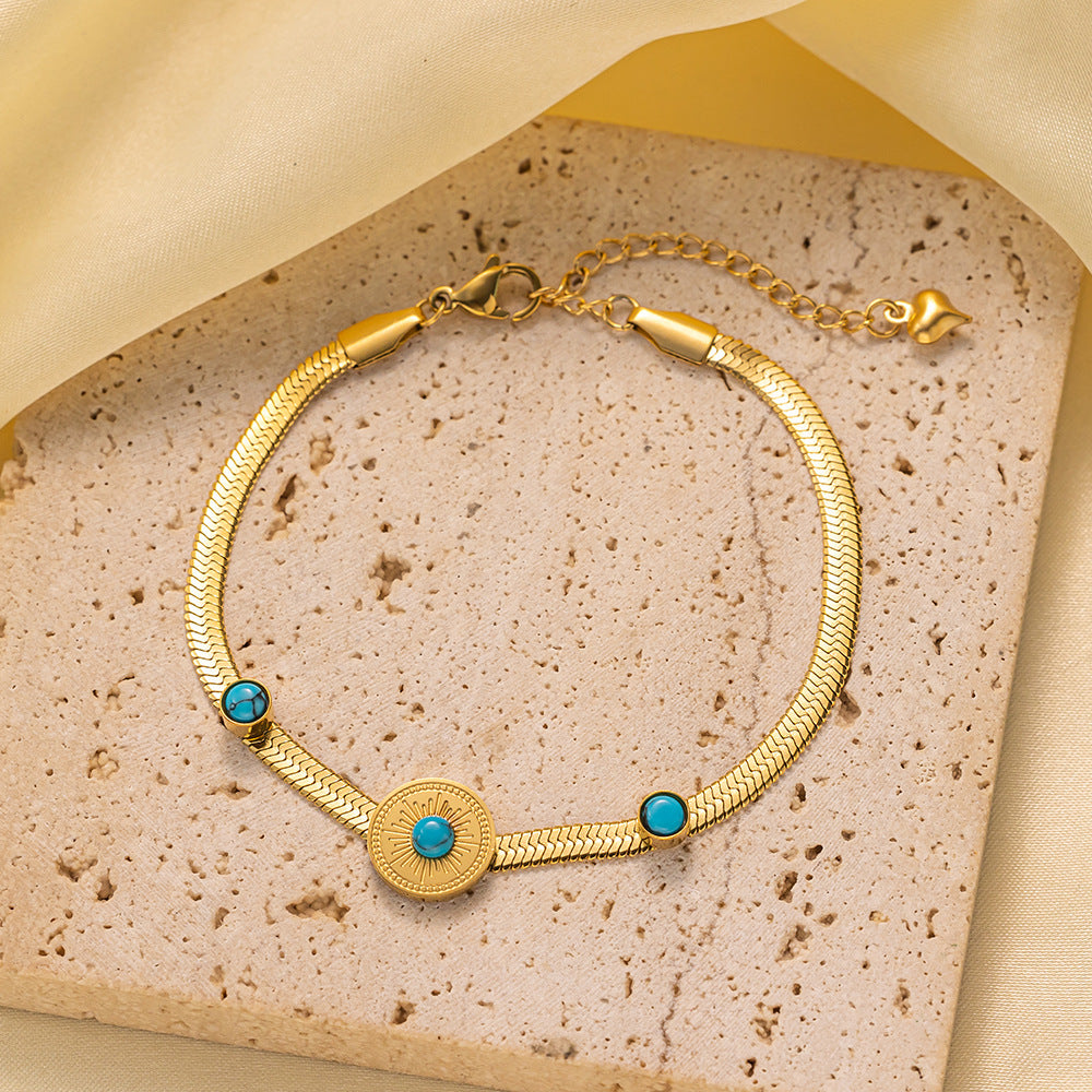 Wholesale Light Luxury Bracelet Gold Plated Bracelet Butterfly Pearl Flower Bracelet Titanium Steel Bracelets ACC-BT-Tais004