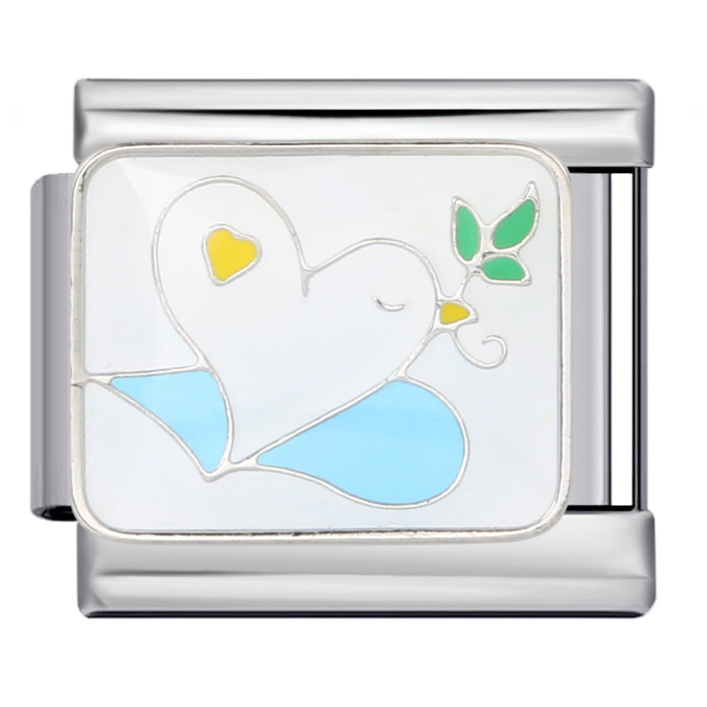 Wholesale Italian Charm Bracelet 9mm DIY Splicing Removable Oil Drop Animal Stainless Steel Composable Bracelet