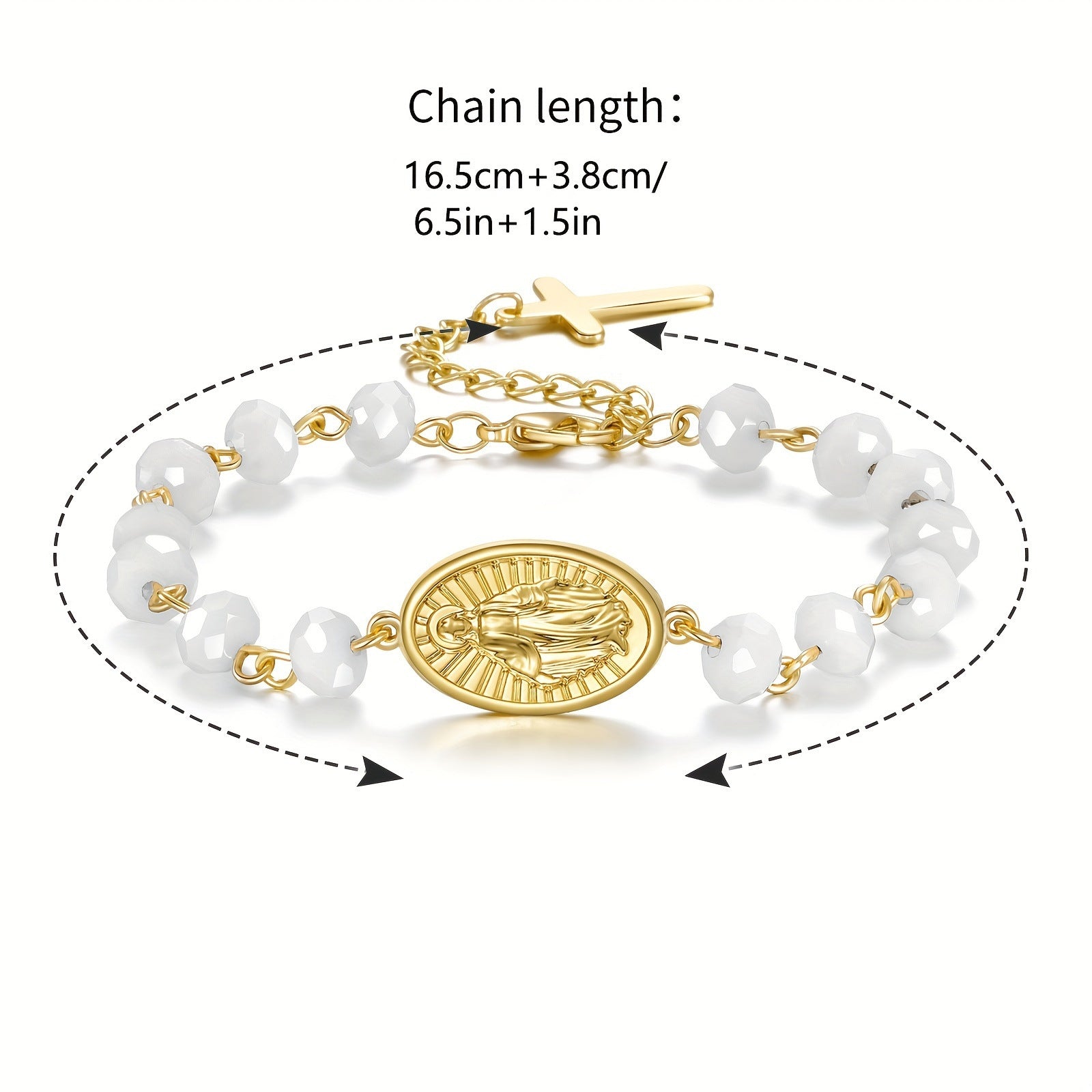 Wholesale Easter Cross Crystal Beaded Bracelet