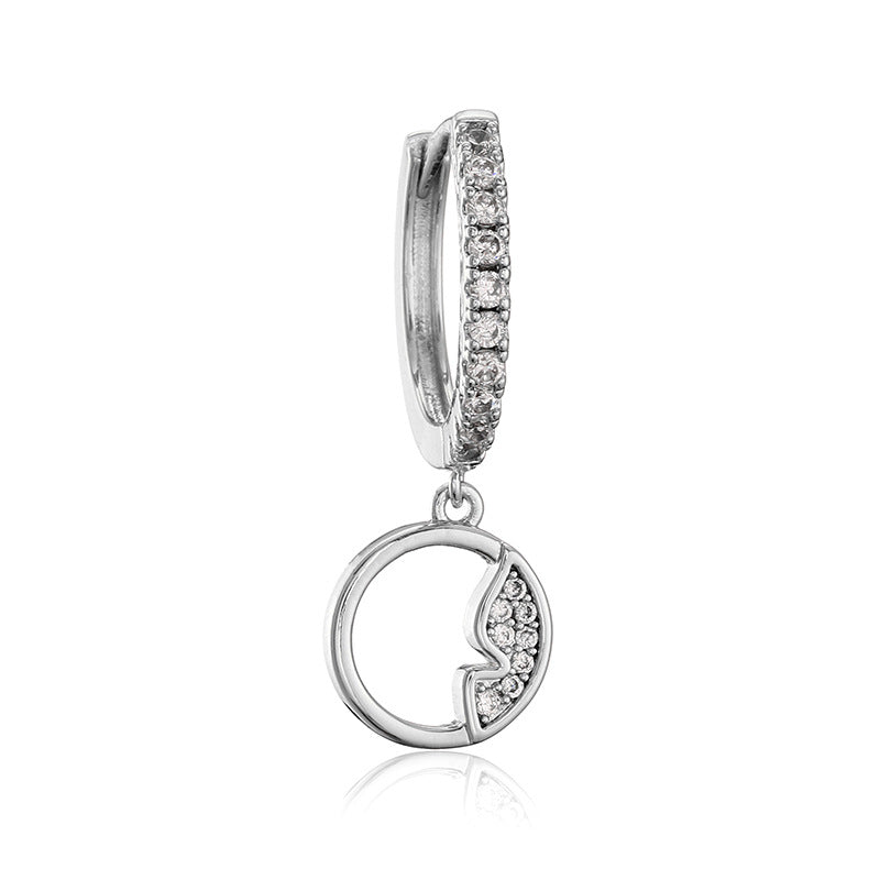 Wholesale Copper Inlay Zircon Butterfly Lightning Earrings