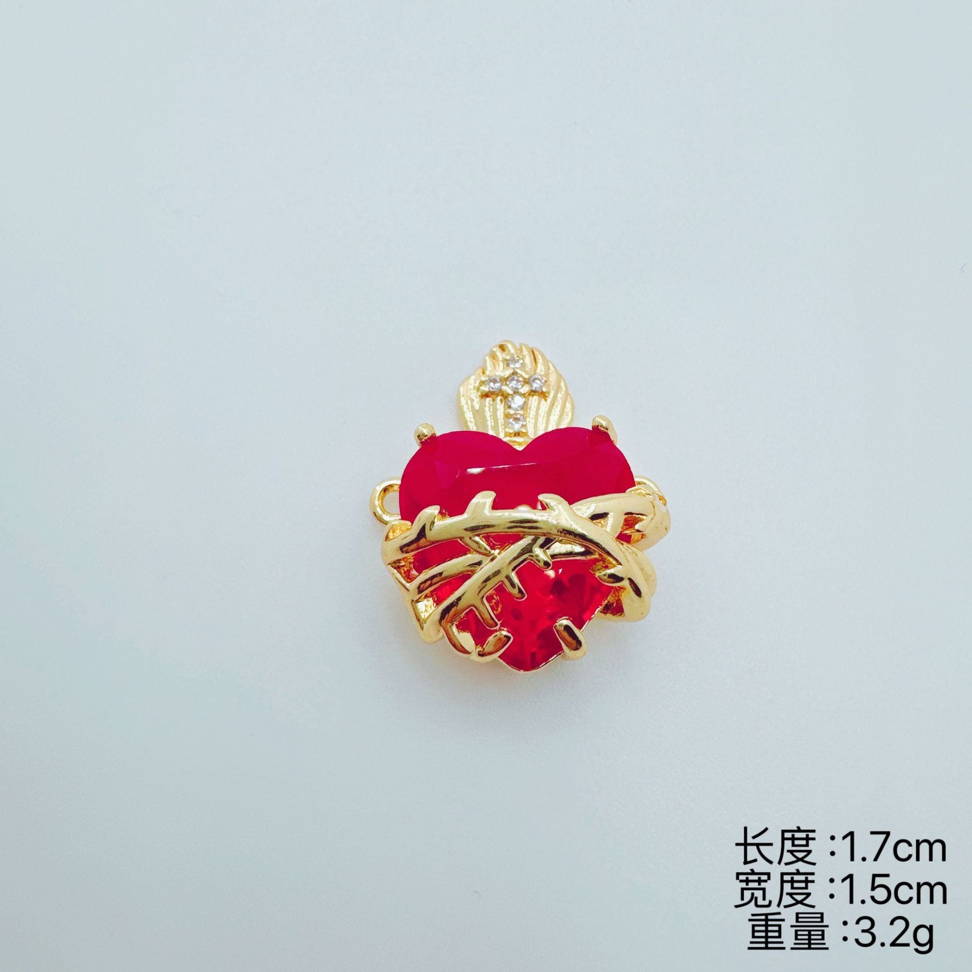 Wholesale Gold Plated Copper Heart Double Pendant Jewelry Set - Boutique Resale Gift