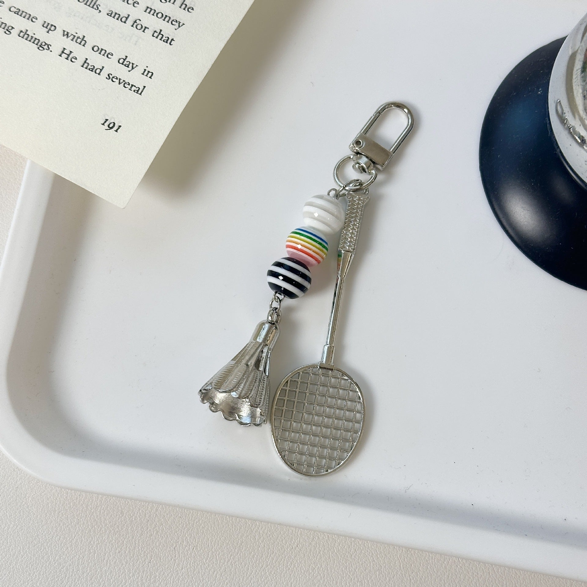 Wholesale Alloy badminton racket keychain
