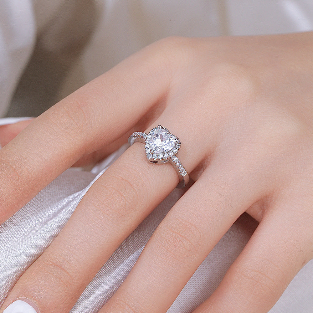 Wholesale Chic Silver Tone Adjustable Zircon Ring For Everyday Jewelry Accessory