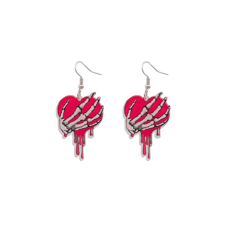Wholesale Valentine' s Day Acrylic Heart Element Earrings