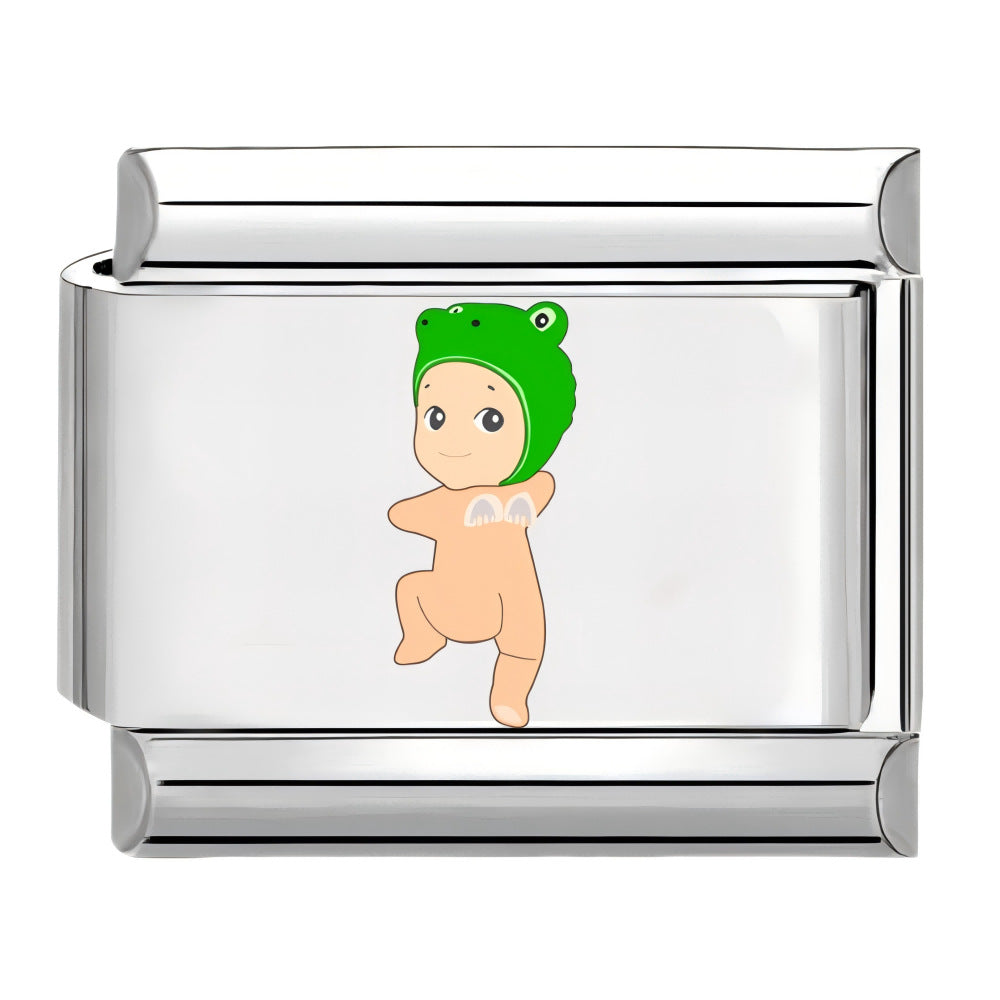 Wholesale 10pcs Italian Charm Bracelet 9mm DIY Splicing Cartoon Cute Sunshine Angel Stainless Steel Composable Bracelet