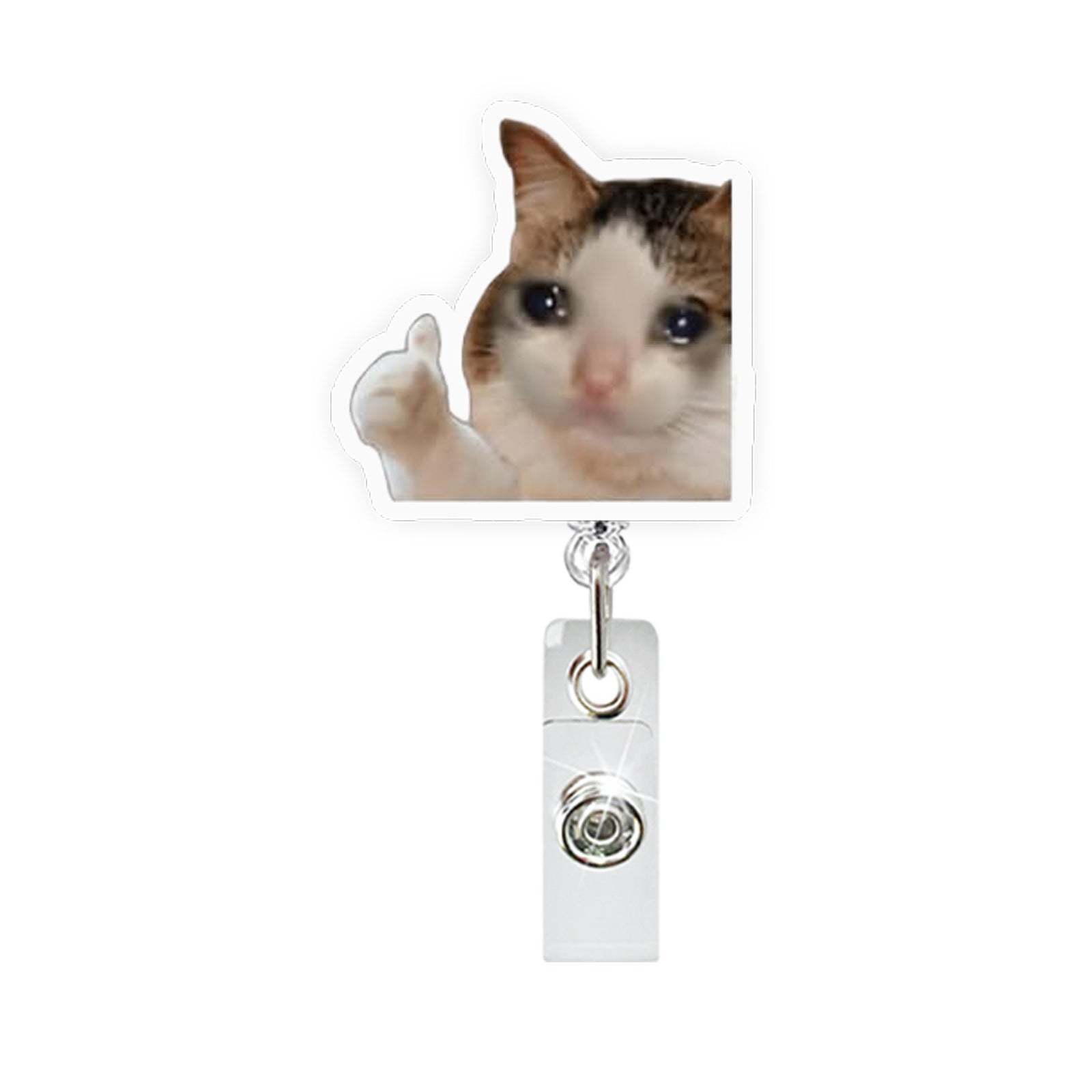 Wholesale Funny Cat Emoticon Acrylic Retractable Badge Reel for Party Gift