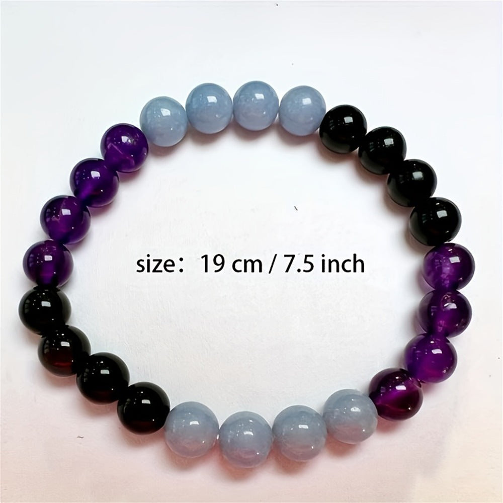 Wholesale Amethyst Aquamarine Natural Energy Stone Beaded Bracelet