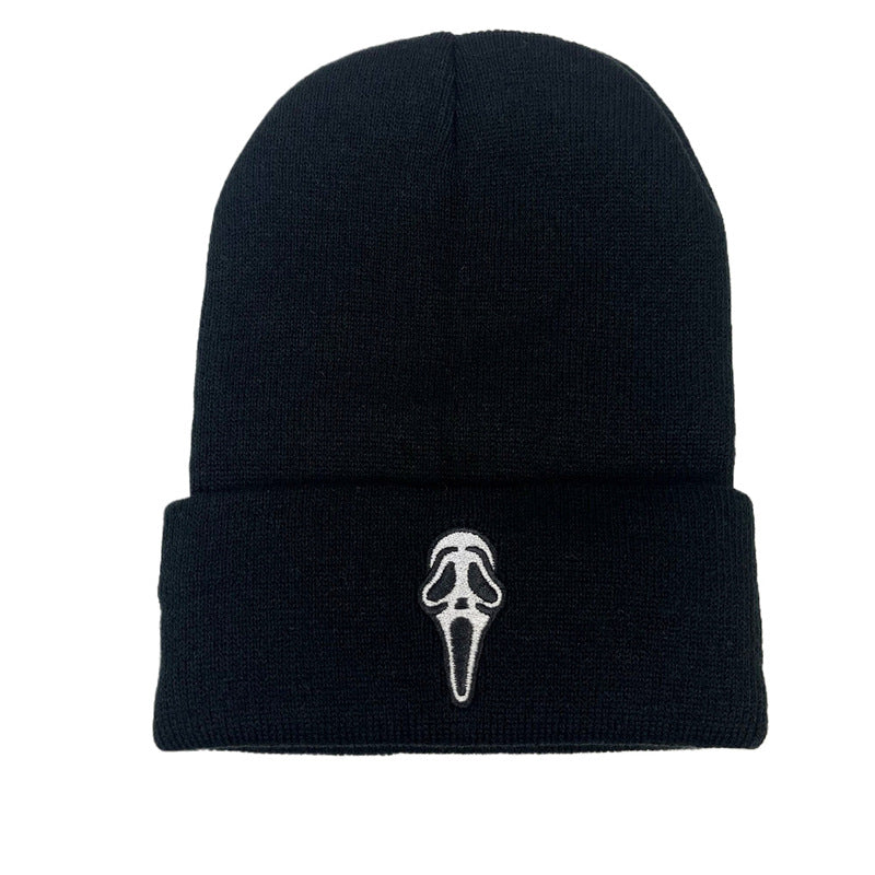 Wholesale  Horror Skull Embroidered Knitted Hat