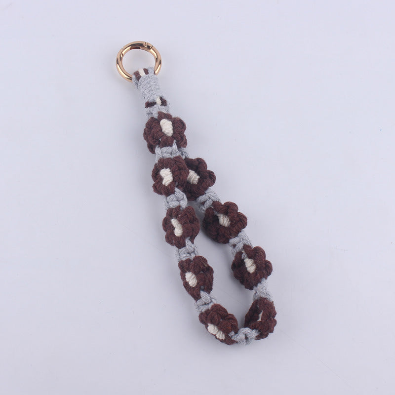 Wholesale Handmade Weaving Cotton Cord Daisy Keychain ACC-KC-GuangTian019