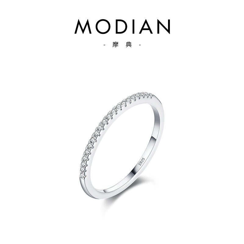 Wholesale S925 Sterling Silver Diamond Ring Zircon Ring ACC-RS-MoDian003