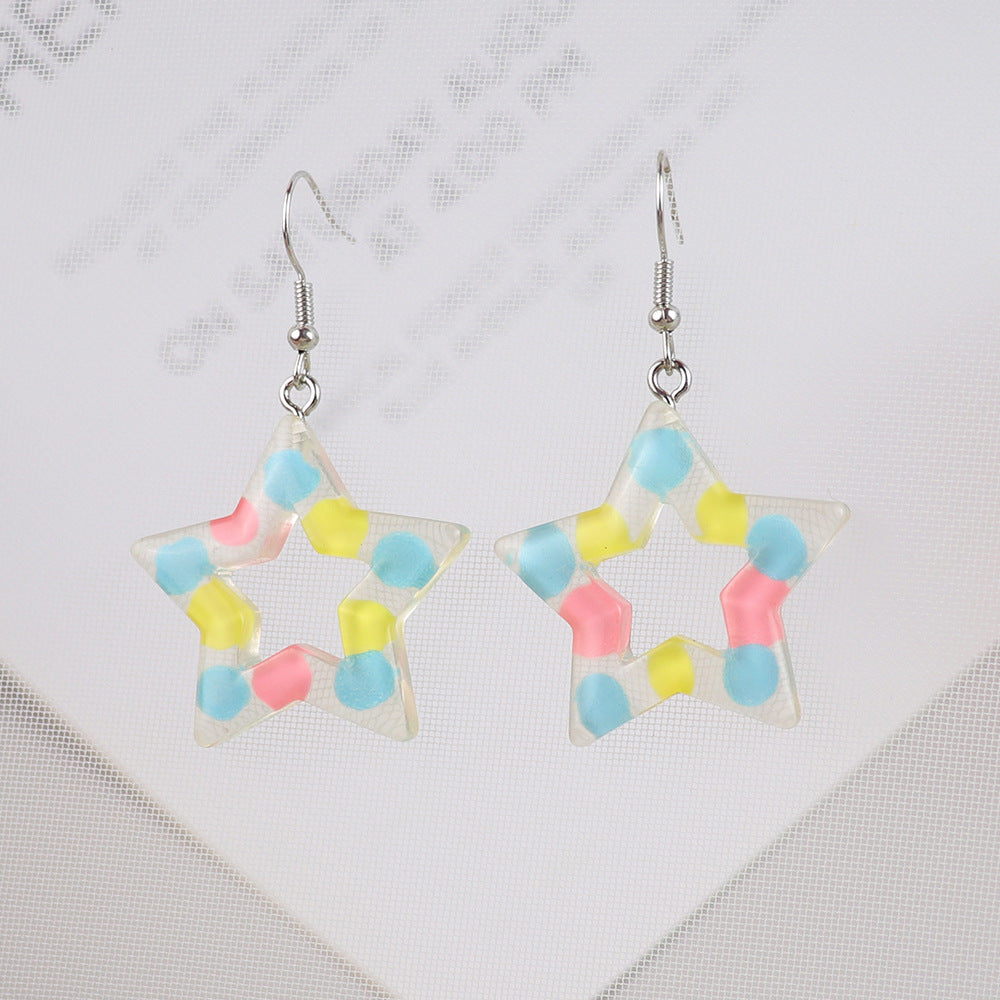 Wholesale  Grain Five-pointed Star Earrings
