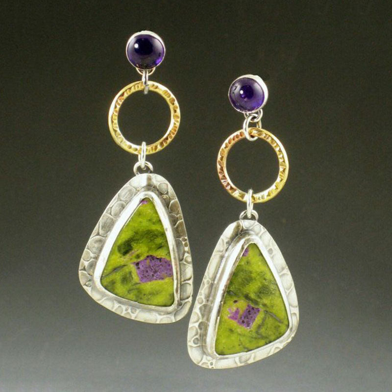 Wholesale Flower Purple Diamond Earrings