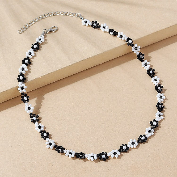 Wholesale Summer Fresh Flower Rice Bead Necklace