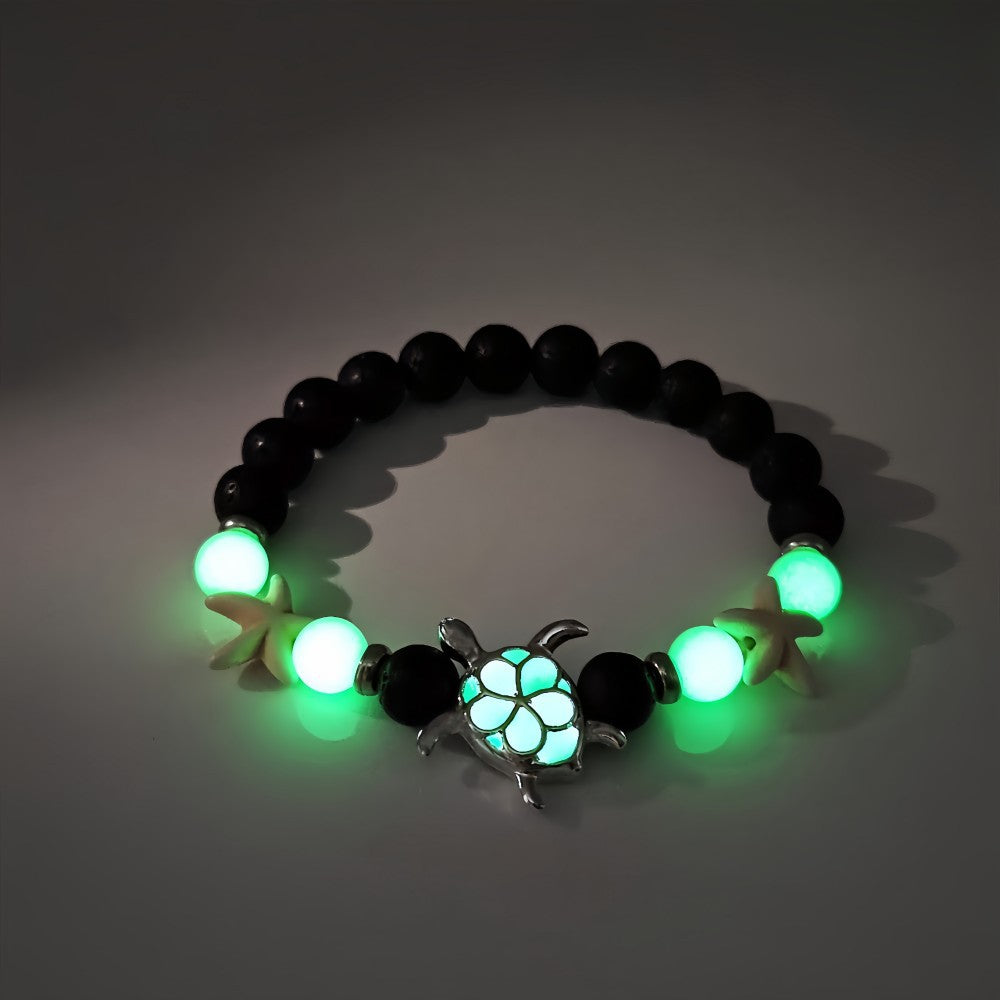 Wholesale Luminous turtle volcanic stone starfish bracelet