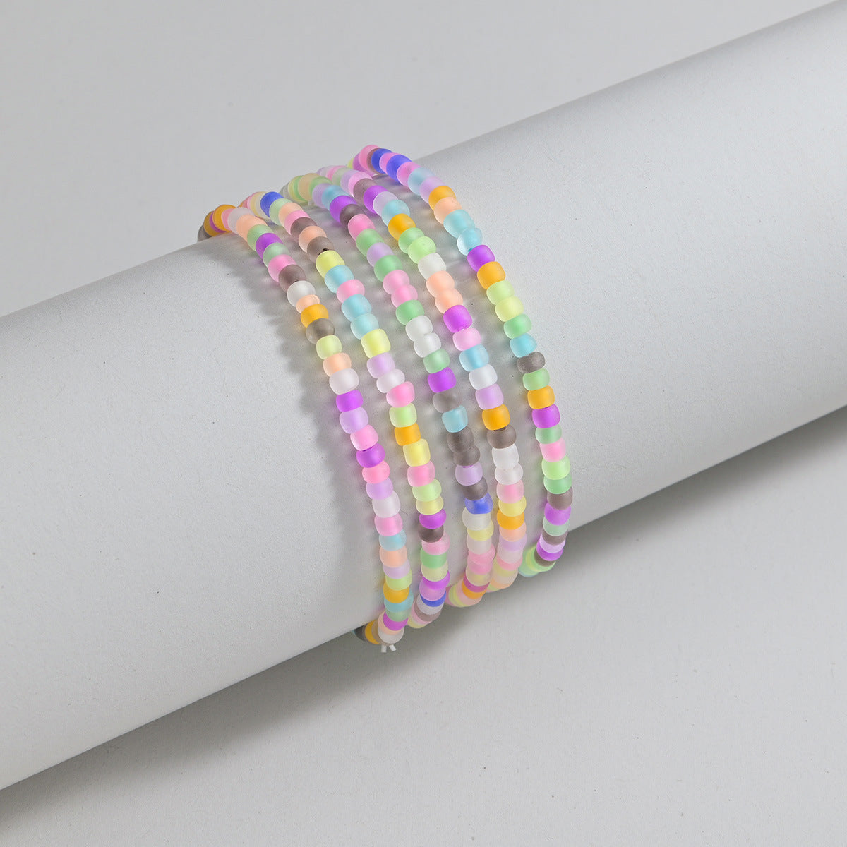 Wholesale  Color Acrylic Luminous Beaded Woven  Anklets