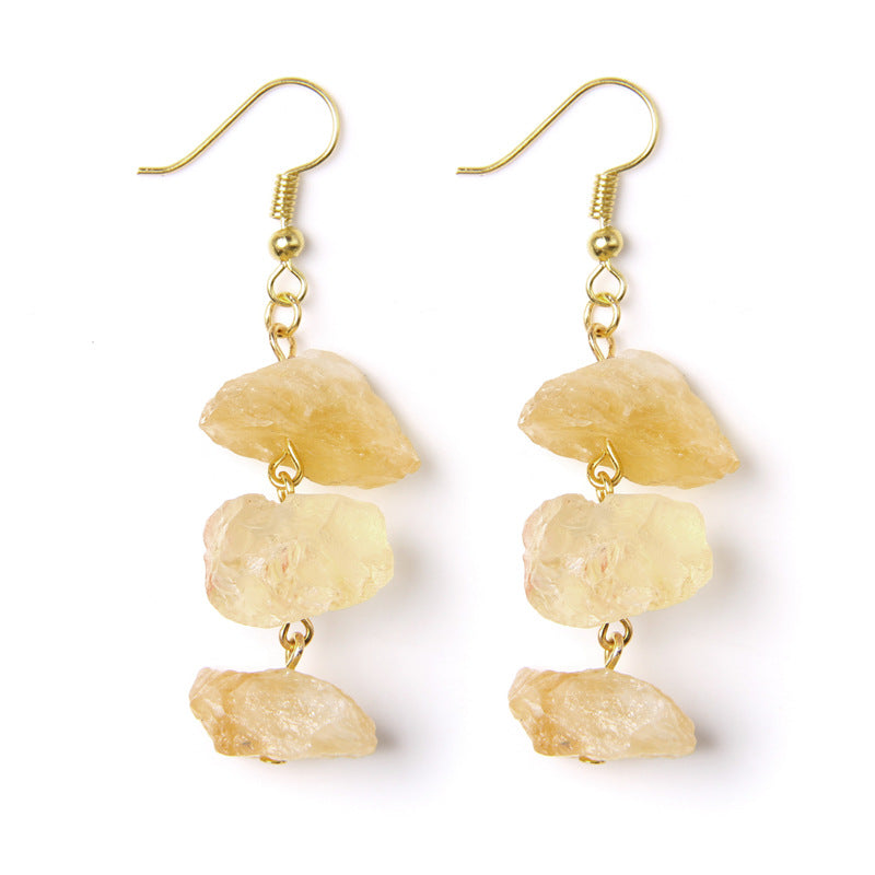 Wholesale Natural Stone Raw Stone Crushed Stone Earrings ACC-ES-GEB001