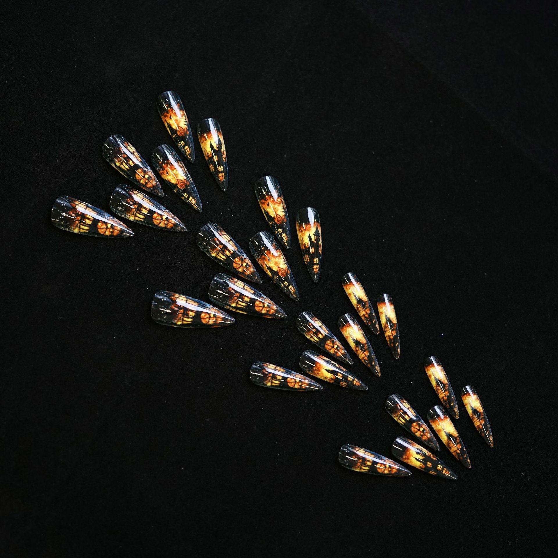 Wholesale 24 Pieces/ box  Flame Castle Nails Kits Nail Stickers