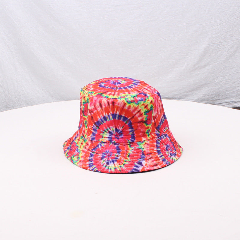 Wholesale 3D printed pattern fisherman hat tie-dyed double-sided bucket hat