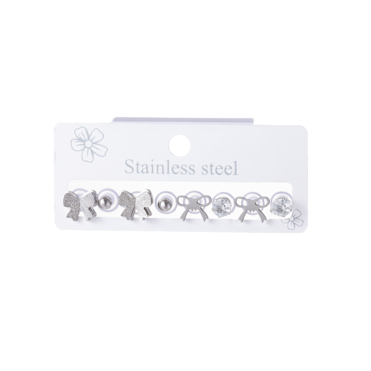 Wholesale Flower and Cross Stainless Steel Earring Set,  Stylish Fashion Jewelry Accessory for Women,  Gift Boutique Resale