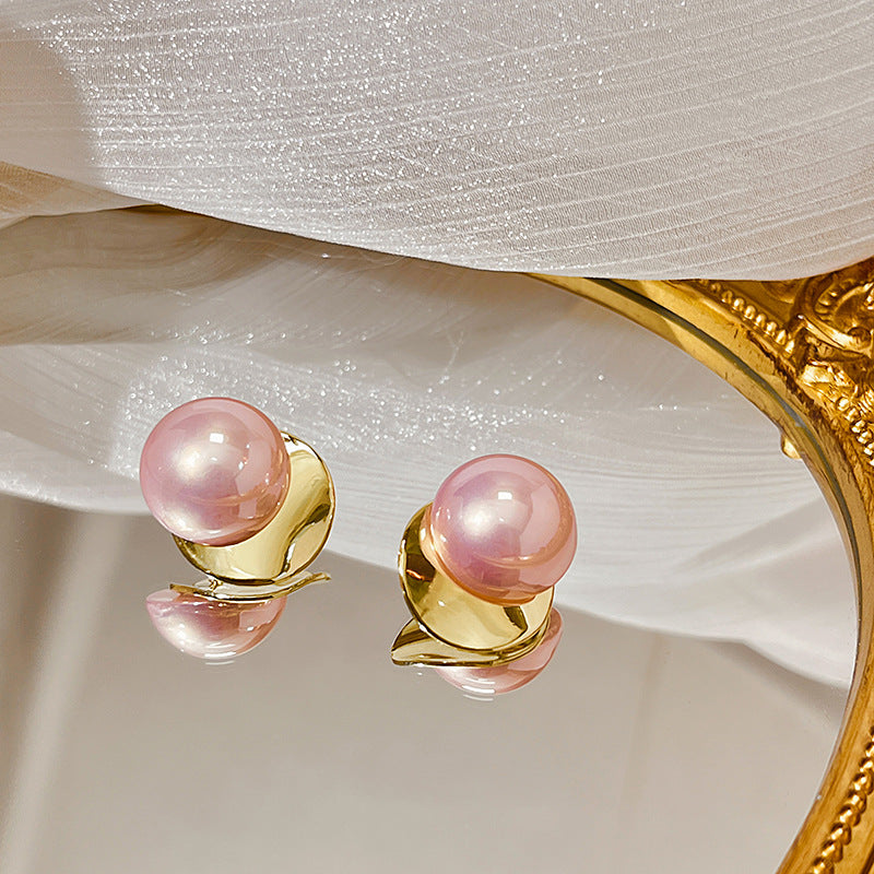 Wholesale Geometric Metal Pearl Earrings