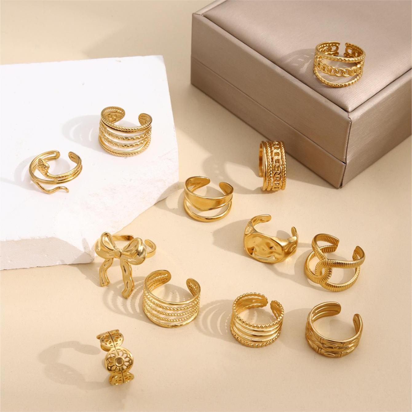 Wholesale Stainless Steel Ring 18k Gold Plated Rings ACC-RS-MuC001