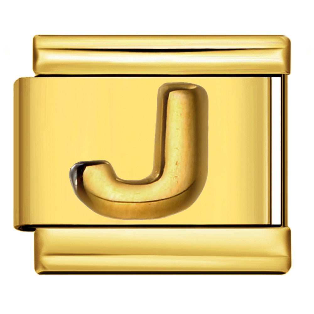 Wholesale Italian Charm Bracelet 9mm DIY Splicing Removable Raised Letters Stainless Steel Composable Bracelet