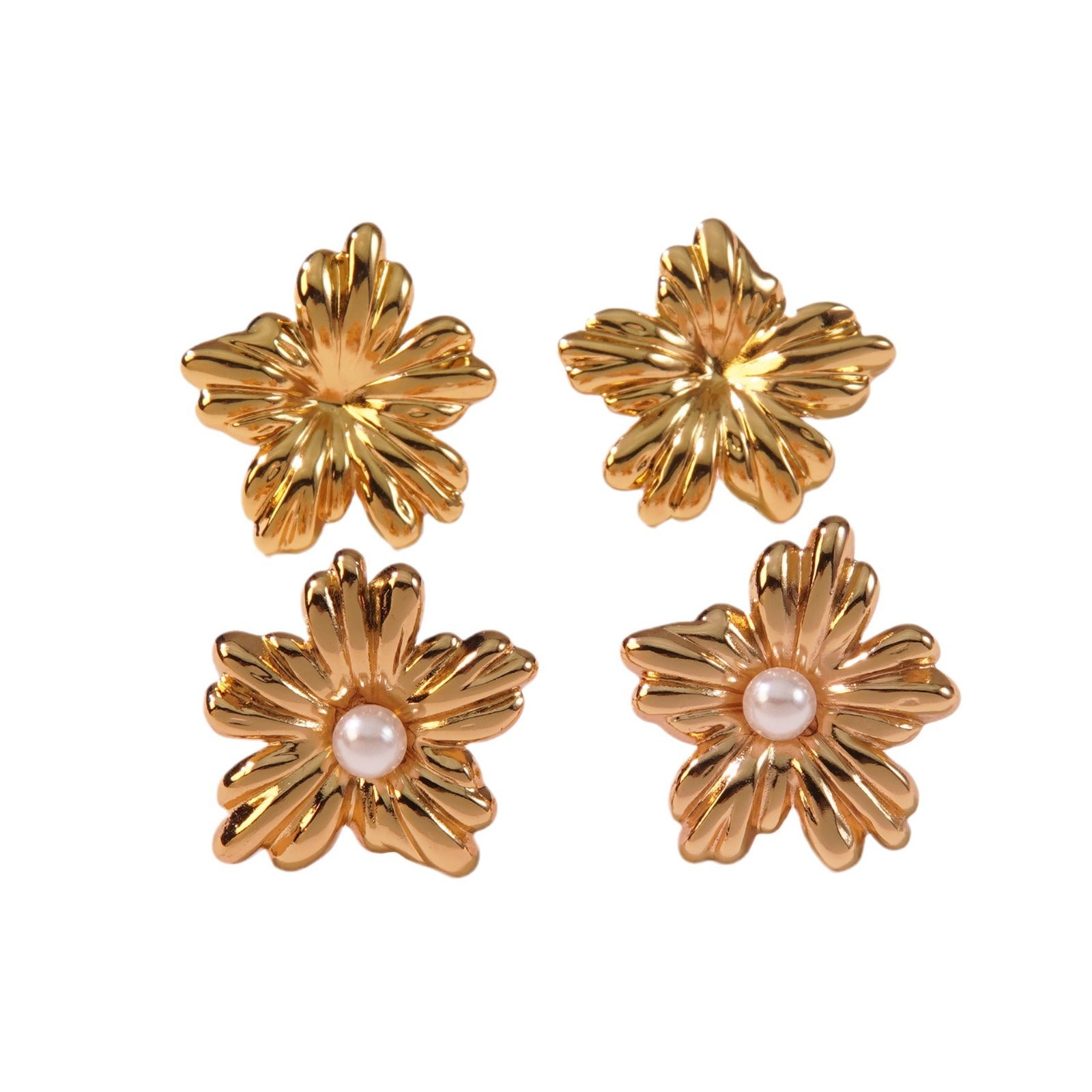 Wholesale  fashion temperament irregular three-dimensional flower earrings