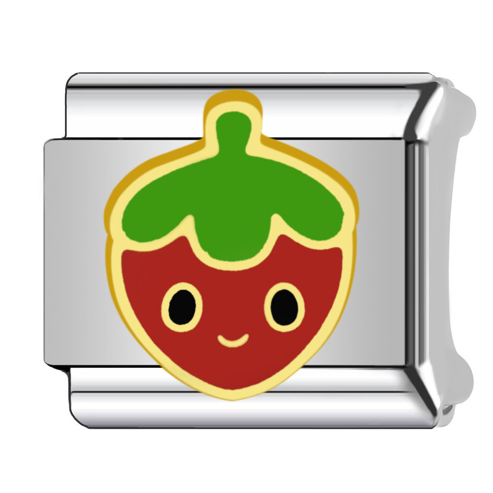 Wholesale  Italian Charm Bracelet 9mm DIY  fruit cherry Creative Stainless Steel Composable Bracelet