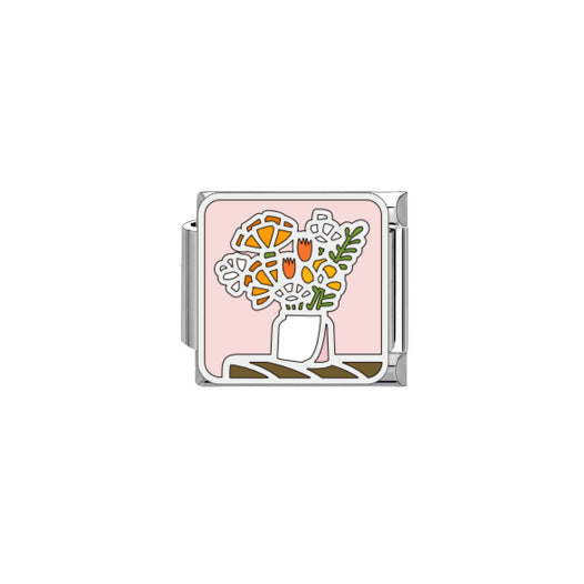Wholesale New Floral Series Italian Modular Bracelet - DIY Interlocking Template Jewelry