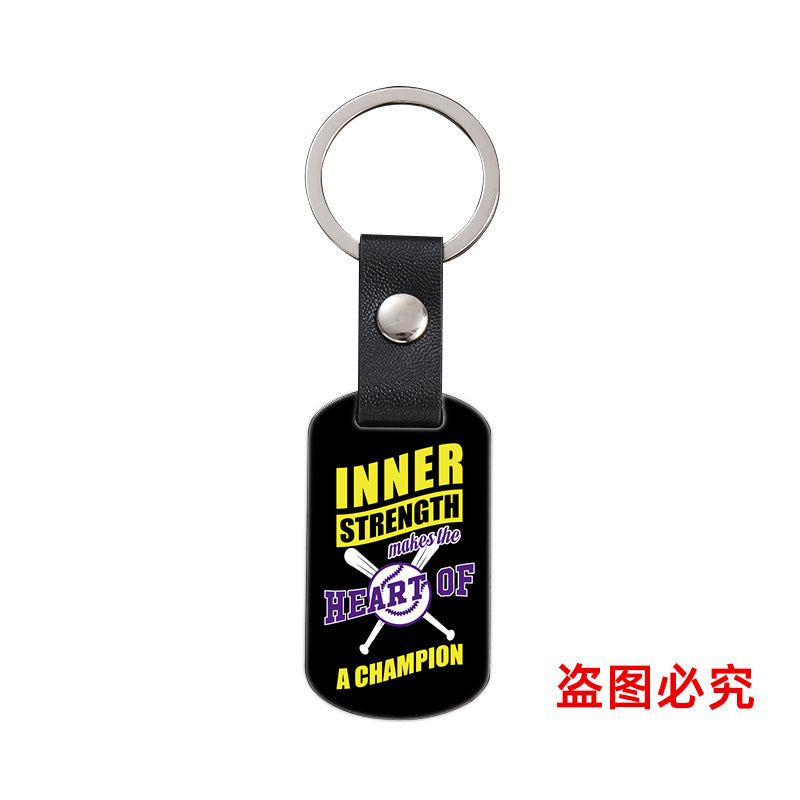 Wholesale Softball Baseball Sports Metal Leather Keychain ACC-KC-Ganggu036