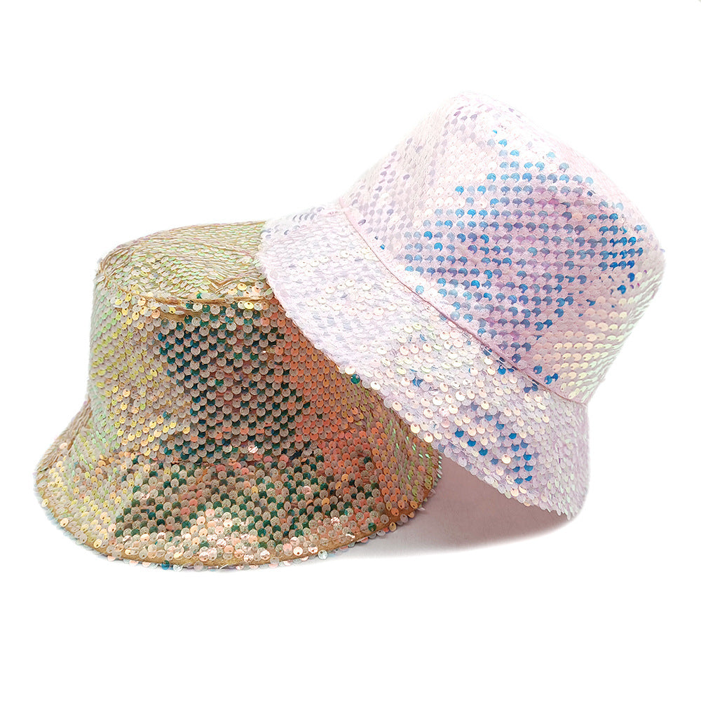 Wholesale  fashion color sequin cap l double-sided sun hat