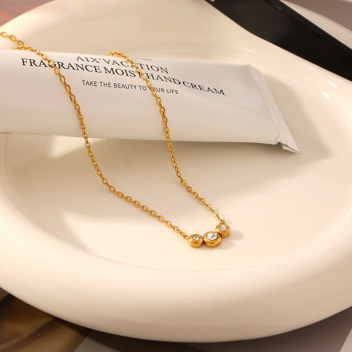 Wholesale Stainless Steel Diamond Pendant 18K Gold Necklace