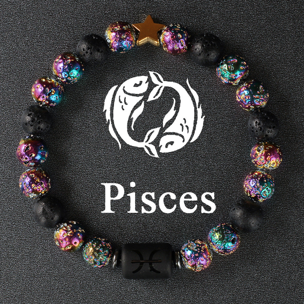 Wholesale 2PCS Natural stone 12 zodiac sign bracelet