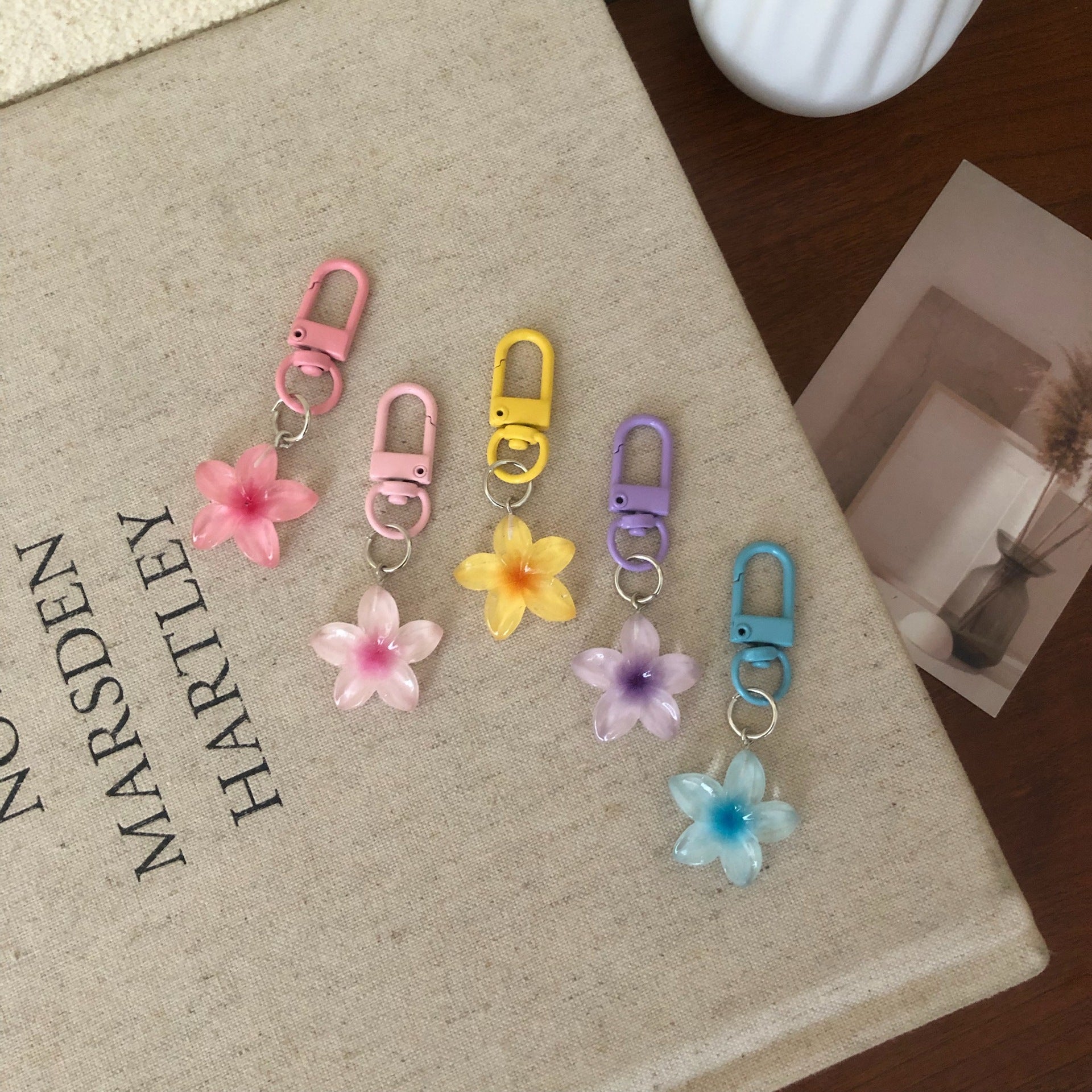 Wholesale Resin Keychain Pendant,  Transparent Purple Trendy Accessory for Bags and Keys