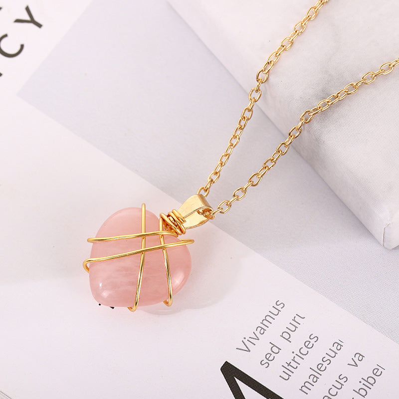 Wholesale Opal Heart Pendant Necklaces ACC-NE-MLR007