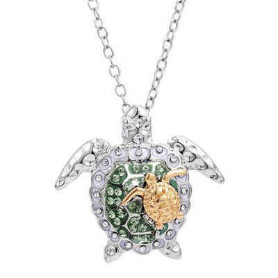 Wholesale Trendy Turtle Pendant Necklace Gold Alloy O Chain Boutique Resale