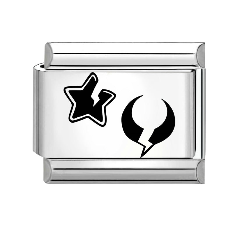 Wholesale 9mm Italian Charm Starter Bracelets DIY Black and white  Creative Stainless Steel Composable Bracelet