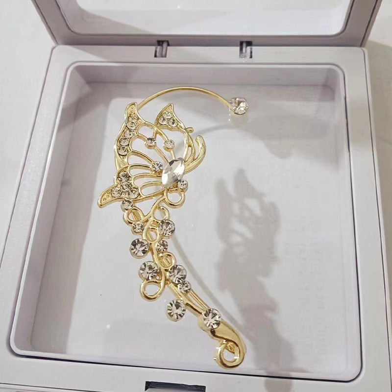 Wholesale  zircon butterfly ear clip ear clip earrings