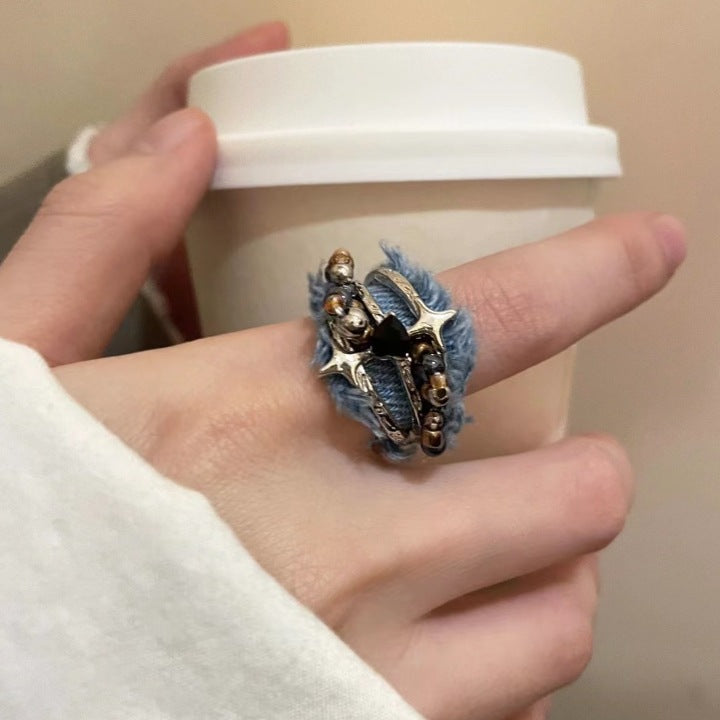 Wholesale  Four Mans Star Ring Love Opening Personality Ring