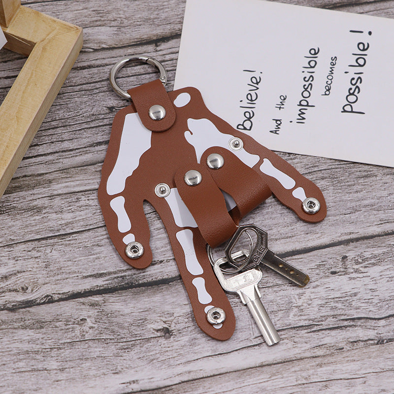 Wholesale Leather Palm Shape Keychain Halloween Decoration