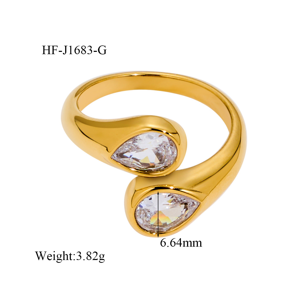 Wholesale Ins Style Titanium Steel Open Ring Electroplated Fashion Accessory Gift