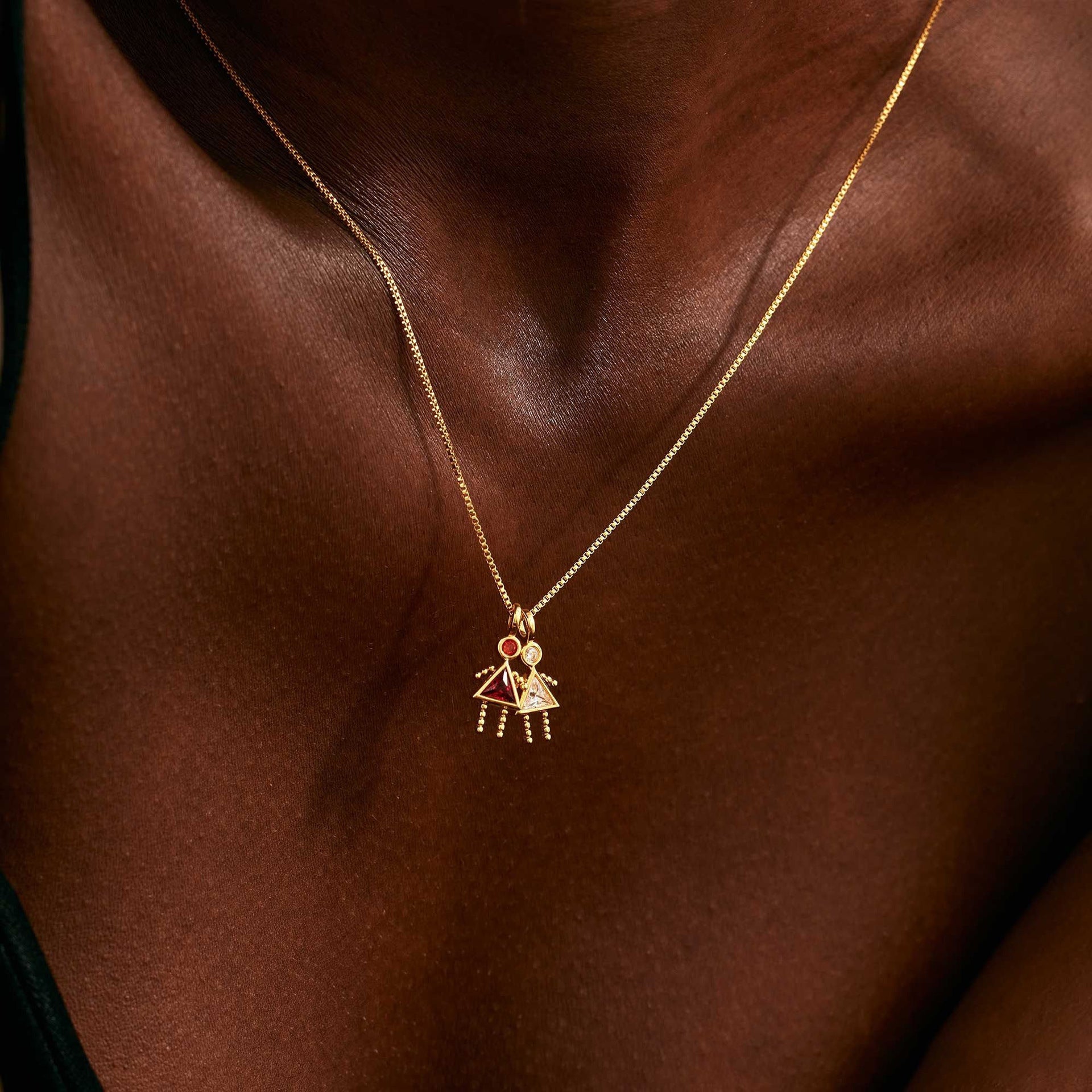 Wholesale  Twelve birthstone cube color zircon necklaces