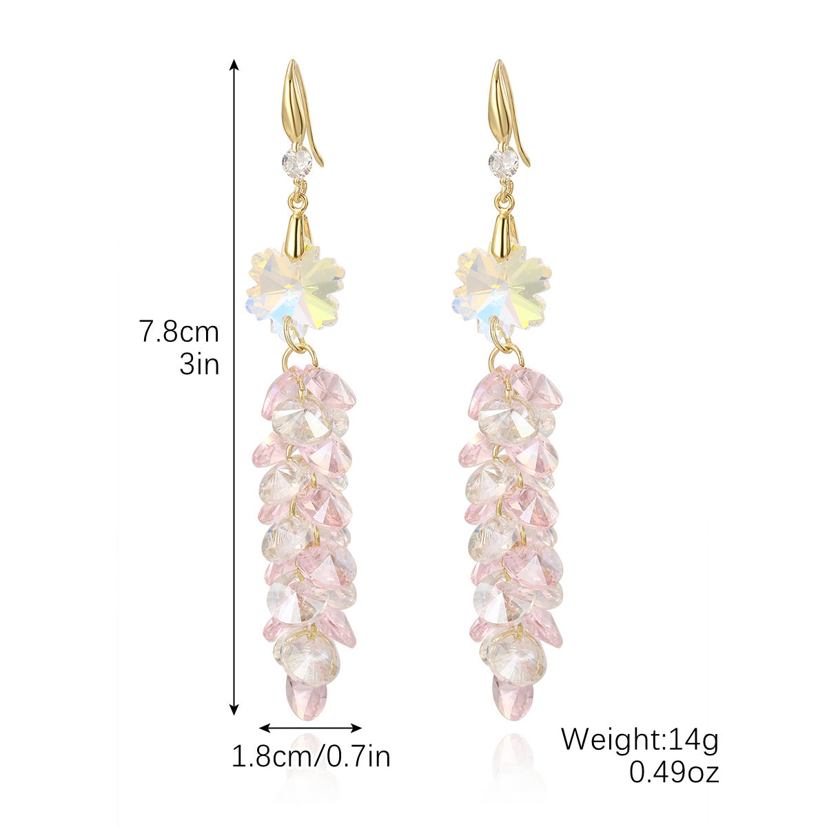 Wholesale Grape Cluster Zircon Crystal Earrings ACC-ES-ManYi012