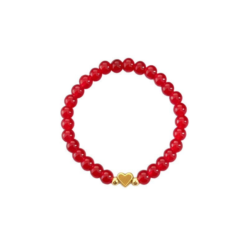 Wholesale Love Crystal Beaded Elastic Rope Bracelet