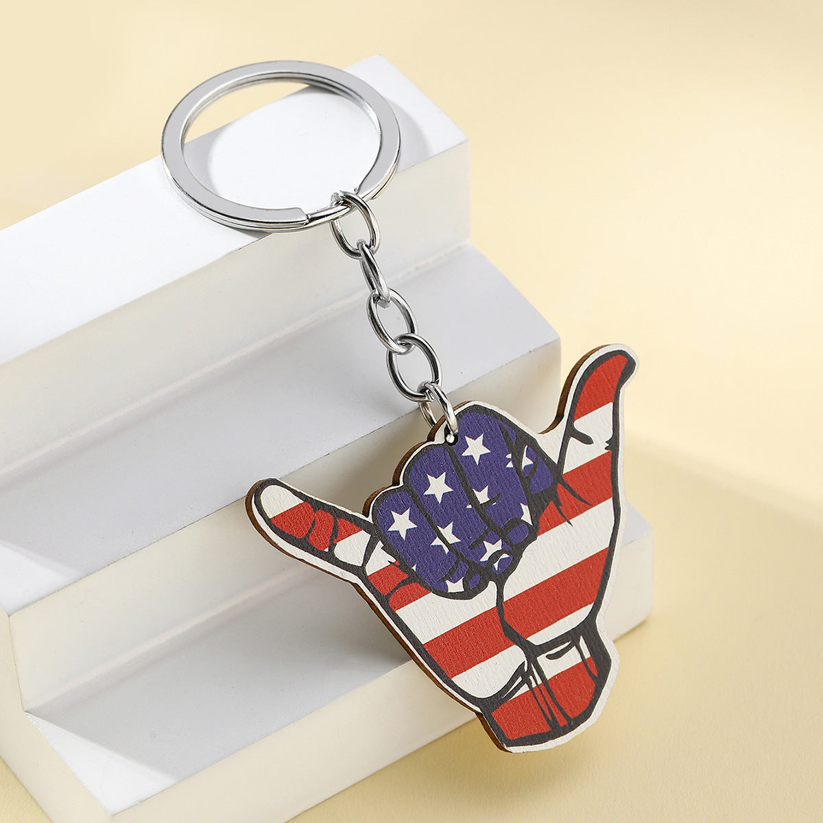 Wholesale  Independence Day American Flag Butterfly Eagle Key Pendant Car Keychain
